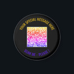 Farbenfroher QR Code Benutzerdefinierter Text und  Magnet<br><div class="desc">Wählen Sie Farben und Schriftart - Magnet Ihre spezielle QR-Code-Info und Personalisierte Magnete für den benutzerdefinierten Text / Geschenk - Hinzufügen Ihres QR-Codes - Bild oder Logo - Foto / Text - Name oder andere Informationen / Nachricht - Neu vergrössern und verschieben oder entfernen / Elemente hinzufügen - Bild /...</div>