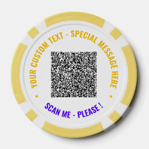 Farbenfroher QR-Code Benutzerdefinierter Text und  Pokerchips
