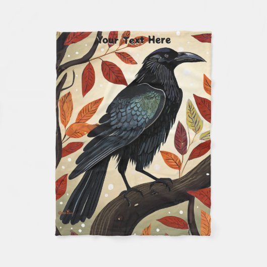 Farbenfroher Raven in einem Baum Fleecedecke (Vorderseite)