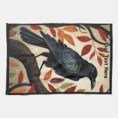 Farbenfroher Raven in einem Baum Geschirrtuch (Horizontal)