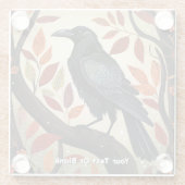 Farbenfroher Raven in einem Baum Glasuntersetzer (Rückseite)