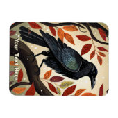 Farbenfroher Raven in einem Baum Magnet (Horizontal)
