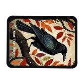 Farbenfroher Raven in einem Baum Magnet (Horizontal)