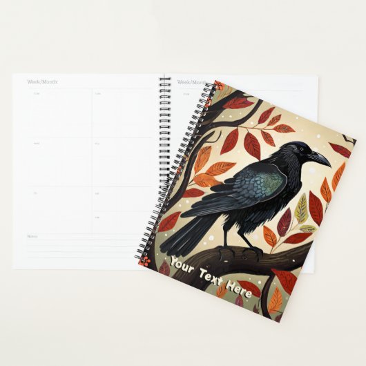 Farbenfroher Raven in einem Baum Planer (Anzeige)