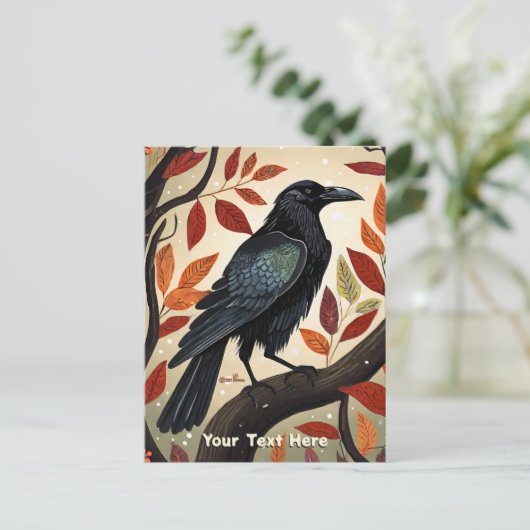 Farbenfroher Raven in einem Baum Postkarte (Stehend Vorderseite)
