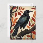 Farbenfroher Raven in einem Baum Postkarte (Vorne/Hinten)