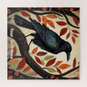 Farbenfroher Raven in einem Baum Puzzle (Horizontal)