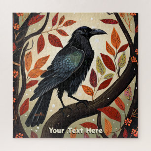 Farbenfroher Raven in einem Baum Puzzle