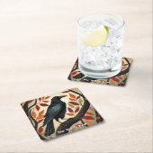 Farbenfroher Raven in einem Baum Rechteckiger Pappuntersetzer (Vor Ort)