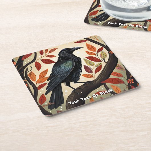 Farbenfroher Raven in einem Baum Rechteckiger Pappuntersetzer (angewinkelt)