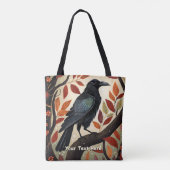 Farbenfroher Raven in einem Baum Tasche (Rückseite)