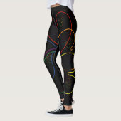 Farbenfroher Regenbogen auf der Blume Black Chic Leggings (Links)
