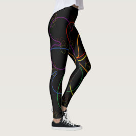Farbenfroher Regenbogen auf der Blume Black Chic Leggings