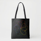 Farbenfroher Regenbogen auf der Blume Black Chic Tasche (Vorderseite)
