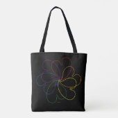 Farbenfroher Regenbogen auf der Blume Black Chic Tasche (Rückseite)