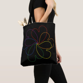 Farbenfroher Regenbogen auf der Blume Black Chic Tasche