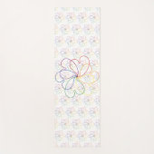 Farbenfroher Regenbogen auf der Blume des weißen H Yogamatte (Vorderseite)