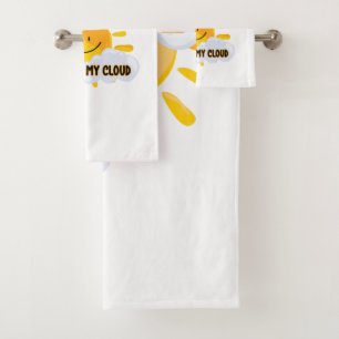 Farbenfroher Regenbogen aus meiner Cloud Badhandtuch Set