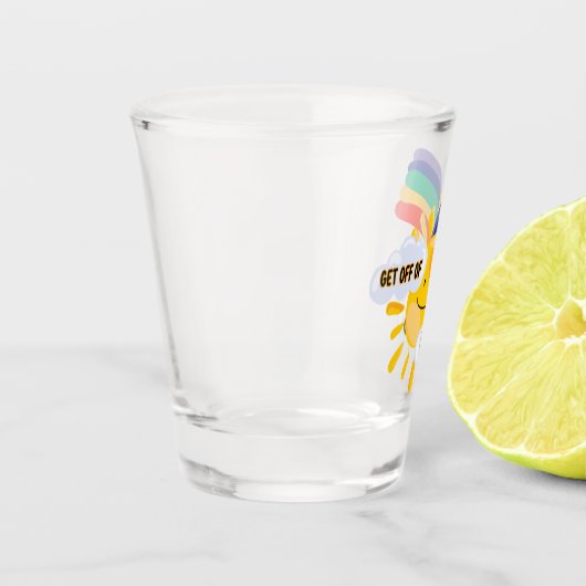 Farbenfroher Regenbogen aus meiner Cloud Schnapsglas (Links)