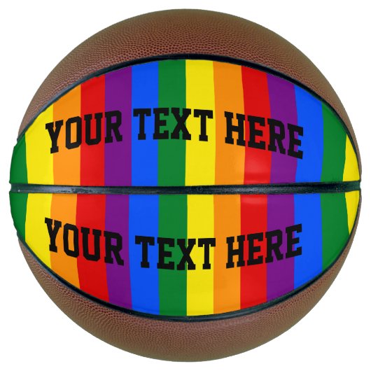 Farbenfroher Regenbogen Basketball (Vorderseite)