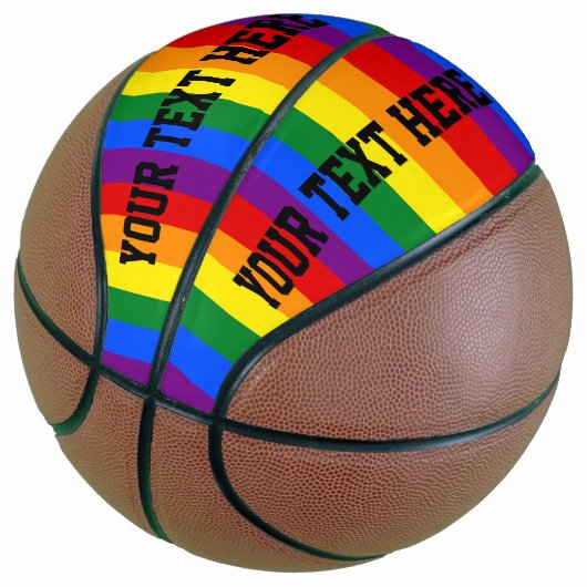 Farbenfroher Regenbogen Basketball (angewinkelt)