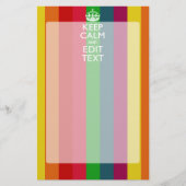 Farbenfroher Regenbogen Behalte Ruhe und Text indi Briefpapier (Vorderseite)