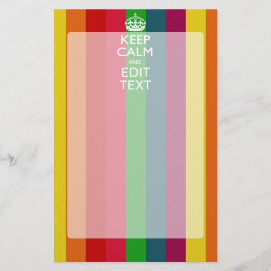 Farbenfroher Regenbogen Behalte Ruhe und Text indi Briefpapier (Vorderseite)