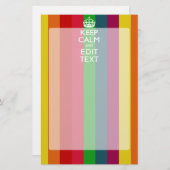 Farbenfroher Regenbogen Behalte Ruhe und Text indi Briefpapier (Vorne/Hinten)