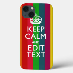 Farbenfroher Regenbogen Behalte Ruhe und Text indi iPhone 13 Hülle