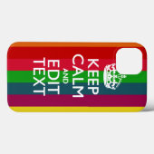 Farbenfroher Regenbogen Behalte Ruhe und Text indi Case-Mate iPhone Hülle (Rückseite (Horizontal))