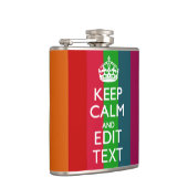 Farbenfroher Regenbogen Behalte Ruhe und Text indi Flachmann (Rechts)