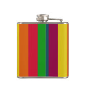 Farbenfroher Regenbogen Behalte Ruhe und Text indi Flachmann (Rückseite)