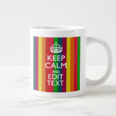 Farbenfroher Regenbogen Behalte Ruhe und Text indi Jumbo-Tasse (Rechts)