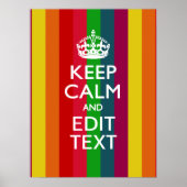 Farbenfroher Regenbogen Behalte Ruhe und Text indi Poster (Vorne)