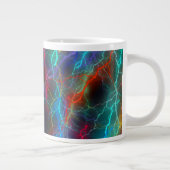 Farbenfroher Regenbogen Blitz Sturm Jumbo-Tasse (Rechts)