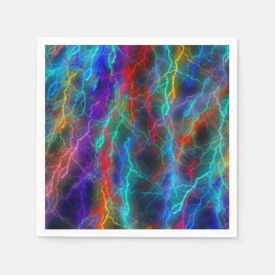 Farbenfroher Regenbogen Blitz Sturm Serviette