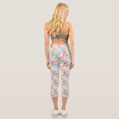 Farbenfroher Regenbogen, Cloud und Star Capri Leggings (Rückseite)