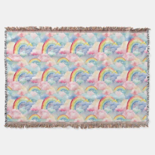 Farbenfroher Regenbogen, Cloud und Star Decke (Vorderseite)