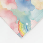 Farbenfroher Regenbogen, Cloud und Star Fleecedecke (Ecke)