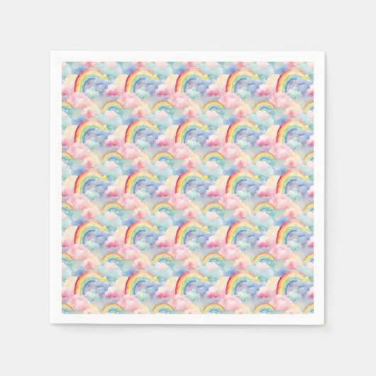 Farbenfroher Regenbogen, Cloud und Star Serviette (Vorderseite)