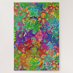Farbenfroher Regenbogen der Sterne Jigsaw Puzzle