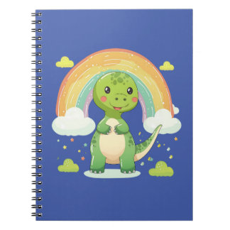 Farbenfroher Regenbogen-Dino Notizblock