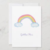 Farbenfroher Regenbogen Erste Heilige Kommune Einladung (Rückseite)
