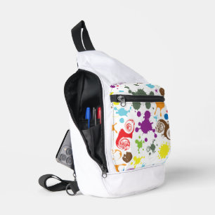 Farbenfroher Regenbogen-Farbspritzer-Druck-Cut-Sew Crossbody Bag