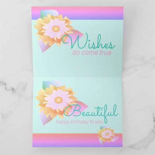 Farbenfroher Regenbogen gestylt Karte (Innenseite)