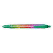 Farbenfroher Regenbogen Glitter Eigenname Kugelschreiber (Rückseite)