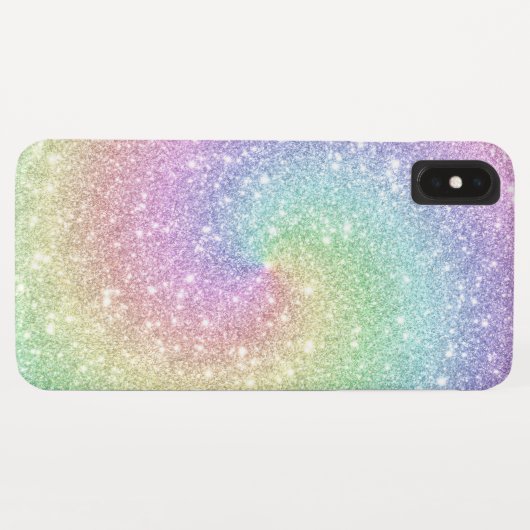 Farbenfroher Regenbogen Glitzer Spirale Trendy Case-Mate iPhone Hülle (Rückseite (Horizontal))