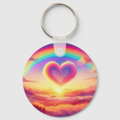 Farbenfroher Regenbogen & Herz Schlüsselanhänger (Rückseite)