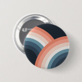 Farbenfroher Regenbogen im Doppel-Retro-Stil Button (Vorne & Hinten)