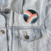 Farbenfroher Regenbogen im Doppel-Retro-Stil Button (Beispiel)